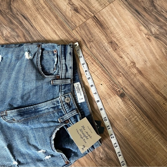 Nwt Abercrombie & Fitch Curve Love Ultra High Rise Ankle Straight Jean - Picture 5 of 9